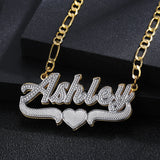 Double Layer Custom Name Necklace Women 18K Plated Choker