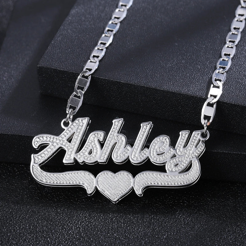 Custom Double Layer Name Necklace for Women
