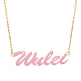 Colorful Name Necklace Drop Oil Personalized Stainless Steel Chain