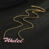 Colorful Name Necklace Drop Oil Personalized Stainless Steel Chain