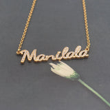 Crystal Nameplate Pendant Necklace Personalized Jewelry