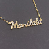 Crystal Nameplate Pendant Necklace Personalized Jewelry