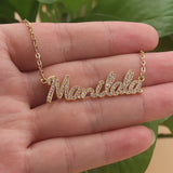Crystal Nameplate Pendant Necklace Personalized Jewelry