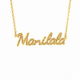 Crystal Nameplate Pendant Necklace Personalized Jewelry