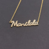 Crystal Nameplate Pendant Necklace Personalized Jewelry