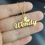 Mickey Cartoon Personalized Name Necklace for Women Kids
