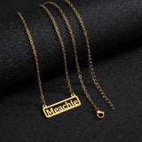 Personalized Stainless Steel Hollow Bar Pendant Necklace