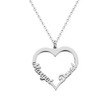 Personalized Heart Double Name Necklace for Women Stainless Steel Choker