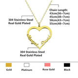Personalized Heart Double Name Necklace for Women Stainless Steel Choker