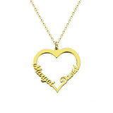 Personalized Heart Double Name Necklace for Women Stainless Steel Choker