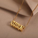 Custom Name Necklace - Stainless Steel Chain - 3D Nameplate Pendant