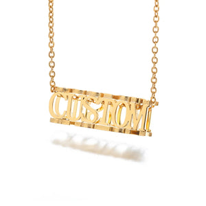 Custom Name Necklace - Stainless Steel Chain - 3D Nameplate Pendant