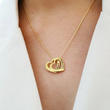 Heart Carving Pendant Name Necklace for Women