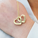Heart Carving Pendant Name Necklace for Women