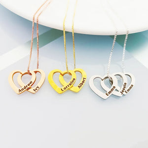 Heart Carving Pendant Name Necklace for Women