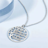 Personalized Tree Of Life Name Necklace Stainless Steel Pendant