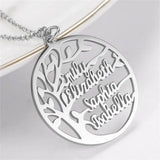 Personalized Tree Of Life Name Necklace Stainless Steel Pendant