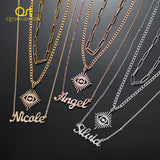 Vintage Angel Eyes Name Necklace Multiple Layers Name Chain