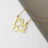 Name Choker Necklace Stainless Steel Heart Women