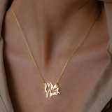 Name Choker Necklace Stainless Steel Heart Women