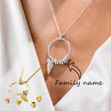 Personalized Linda Circle Pendant Necklace with Birthstone