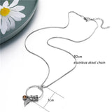 Personalized Linda Circle Pendant Necklace with Birthstone