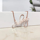 Personalized Stainless Steel Lady Letter Necklace Pendant