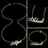 Personalized Engraved Name Necklace Stainless Steel Pendant