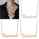 Personalized Engraved Name Necklace Stainless Steel Pendant