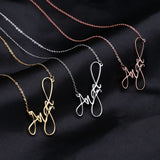Personalized Name Necklace Cursive Handwriting Stainless Steel Chain
