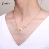 Personalized Name Necklace Cursive Handwriting Stainless Steel Chain