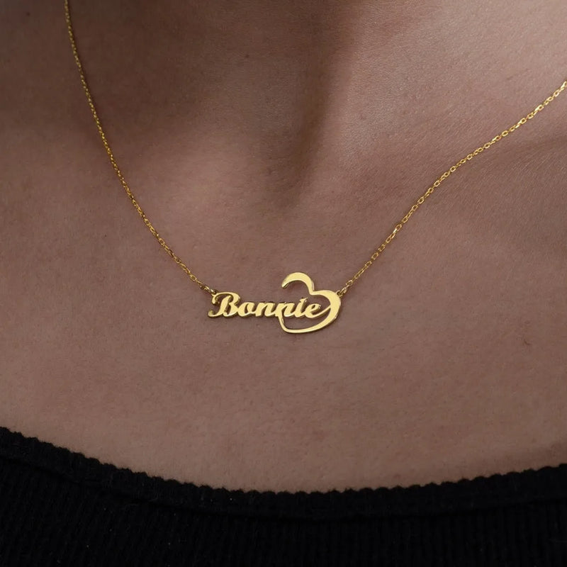 Stainless Steel Heart Name Necklace
