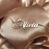 Crown Pendant Name Necklace for Women