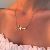Crown Pendant Name Necklace for Women