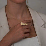 Heart Pendant Name Necklace Stainless Steel Letters Choker Necklace