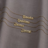 Heart Pendant Name Necklace Stainless Steel Letters Choker Necklace