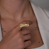 Heart Pendant Name Necklace Stainless Steel Letters Choker Necklace