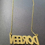 Personalized Name Necklace Stainless Steel Dripping Oil Choker Pendant
