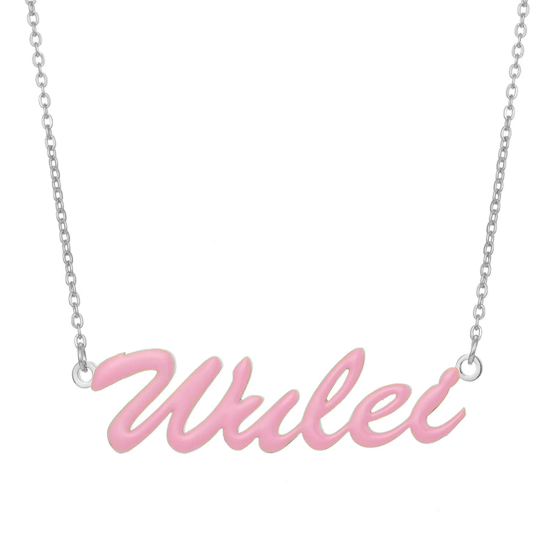 Personalized Name Necklace Stainless Steel Dripping Oil Choker Pendant