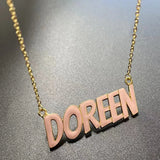 Personalized Name Necklace Stainless Steel Dripping Oil Choker Pendant