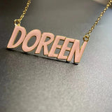 Personalized Name Necklace Stainless Steel Dripping Oil Choker Pendant