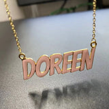 Personalized Name Necklace Stainless Steel Dripping Oil Choker Pendant