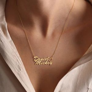 Personalized Stainless Steel Double Name Choker Necklace