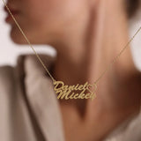 Personalized Stainless Steel Double Name Choker Necklace