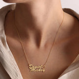 Personalized Stainless Steel Double Name Choker Necklace