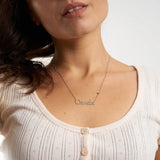 Personalized Name Necklace with Birthstone Pendant for Women