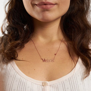 Personalized Name Necklace with Birthstone Pendant for Women