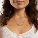 Personalized Name Necklace with Birthstone Pendant for Women