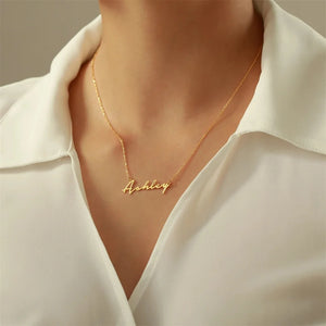 Name Necklace Personalized Nameplate Pendant Choker