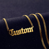 Custom Name Necklace Stainless Steel Letter Pendant